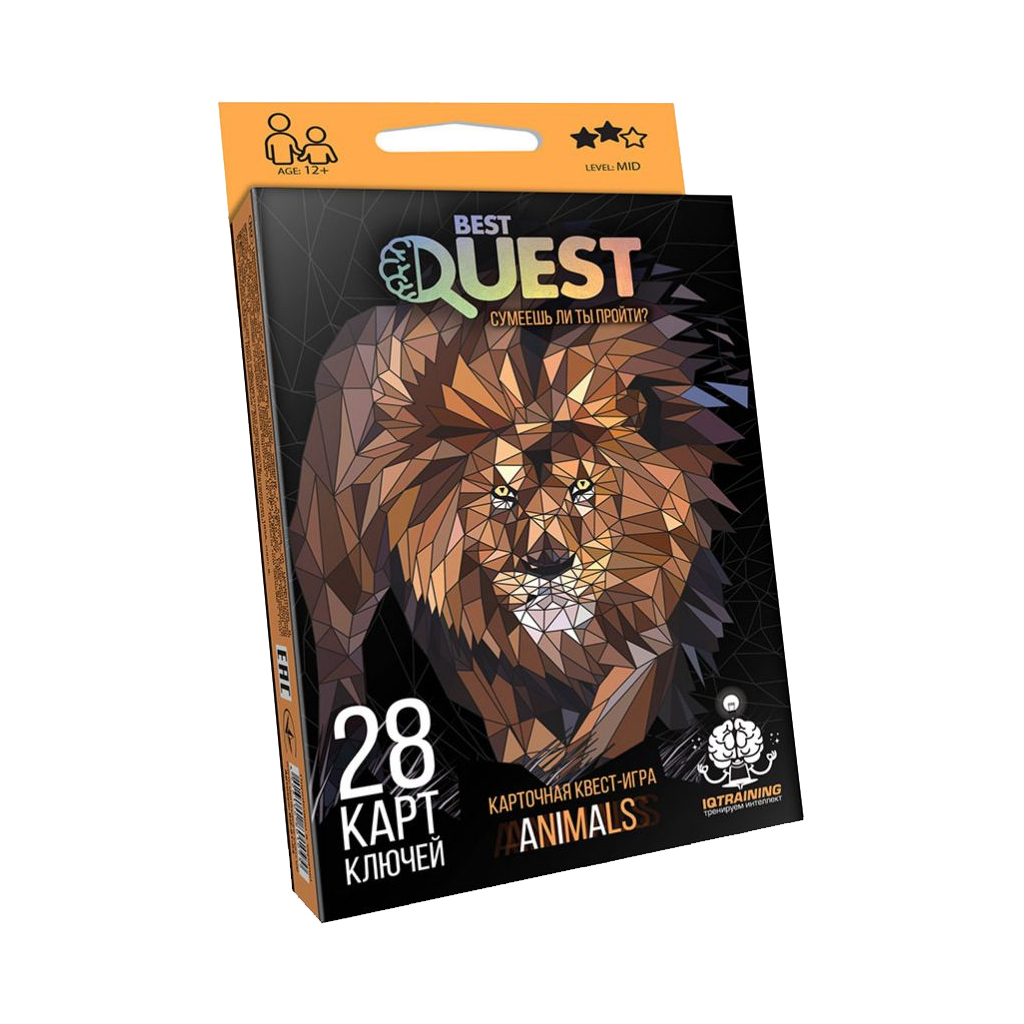 Настільна гра Danko Toys Best Quest Тварини, українська (BQ-01-02U) Настільна гра Danko Toys Best Quest Тварини, українська (BQ-01-02U)