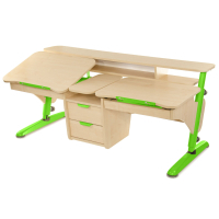 Desk Pondi Ergonomic transformer for 2 children Maple-green (KL311ZL)