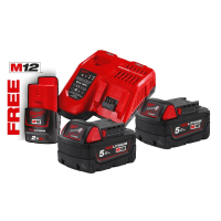 Набір акумулятор + зарядний пристрій Milwaukee Li-Ion M18 NRG-502 В5 2шт; ЗП M12-18FC M12 (4933459217)