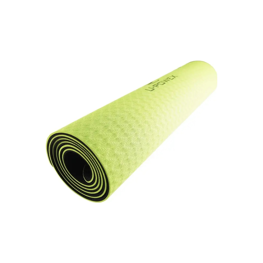 Килимок для йоги U-Powex Yoga mat Green/Black 183х61х0.6 (UP_1000_TPE_Gr/Black)