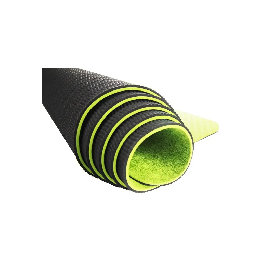 Килимок для йоги U-Powex Yoga mat Green/Black 183х61х0.6 (UP_1000_TPE_Gr/Black)