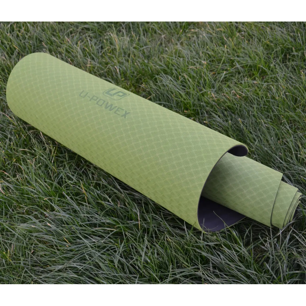 Килимок для йоги U-Powex Yoga mat Green/Black 183х61х0.6 (UP_1000_TPE_Gr/Black)