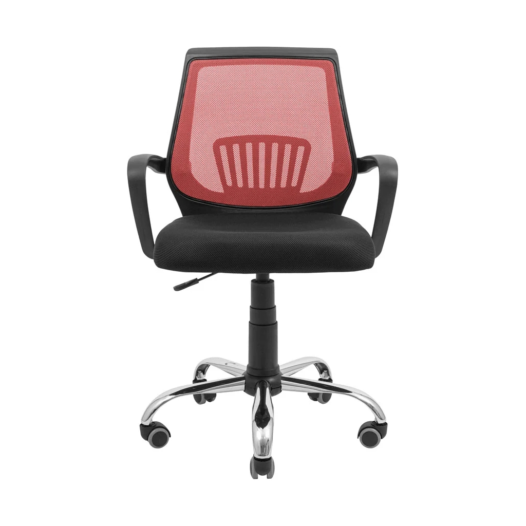 Офісне крісло Richman Стар Хром Піастра Сітка чорна + червона (ADD0003155)