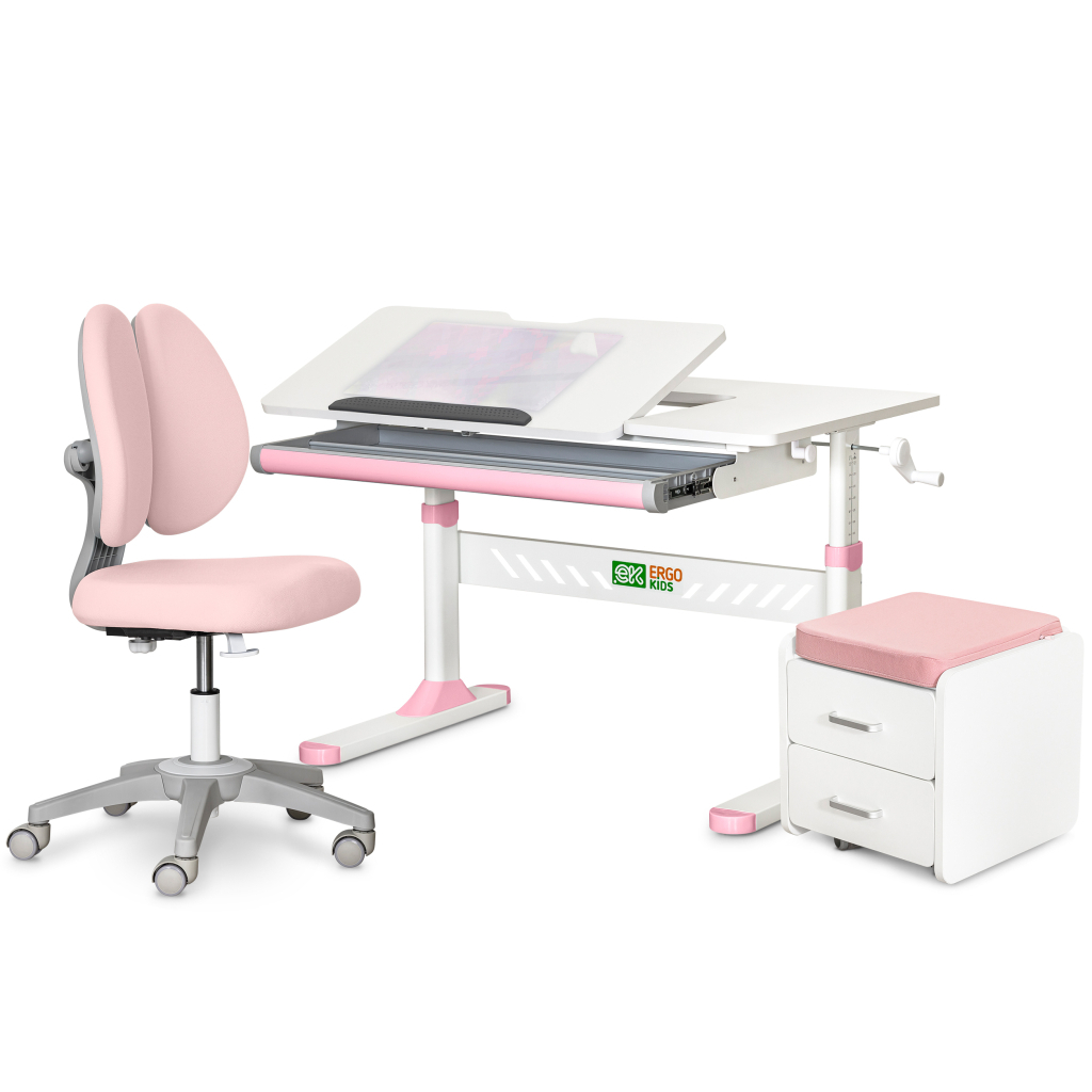 Парта з кріслом ErgoKids (L) Pink + тумба (TH-310 + Y-412 Lite + BD C3_PINK) Парта з кріслом ErgoKids (L) Pink + тумба (TH-310 + Y-412 Lite + BD C3_PINK)