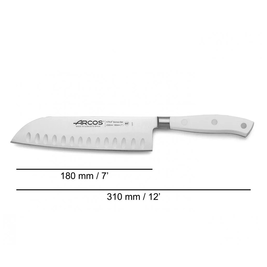 Кухонний ніж Arcos Riviera Сантоку 180 мм White (233524)