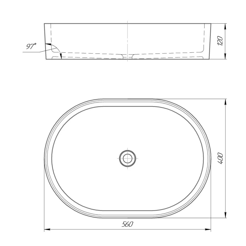 Раковина GRANADO Potes white gel (gbs0905g)