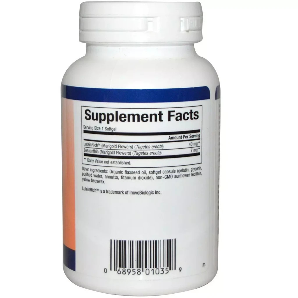 Антиоксидант Natural Factors Лютеїн 40 мг, Lutein, 60 гелевих капсул (NFS-01035)