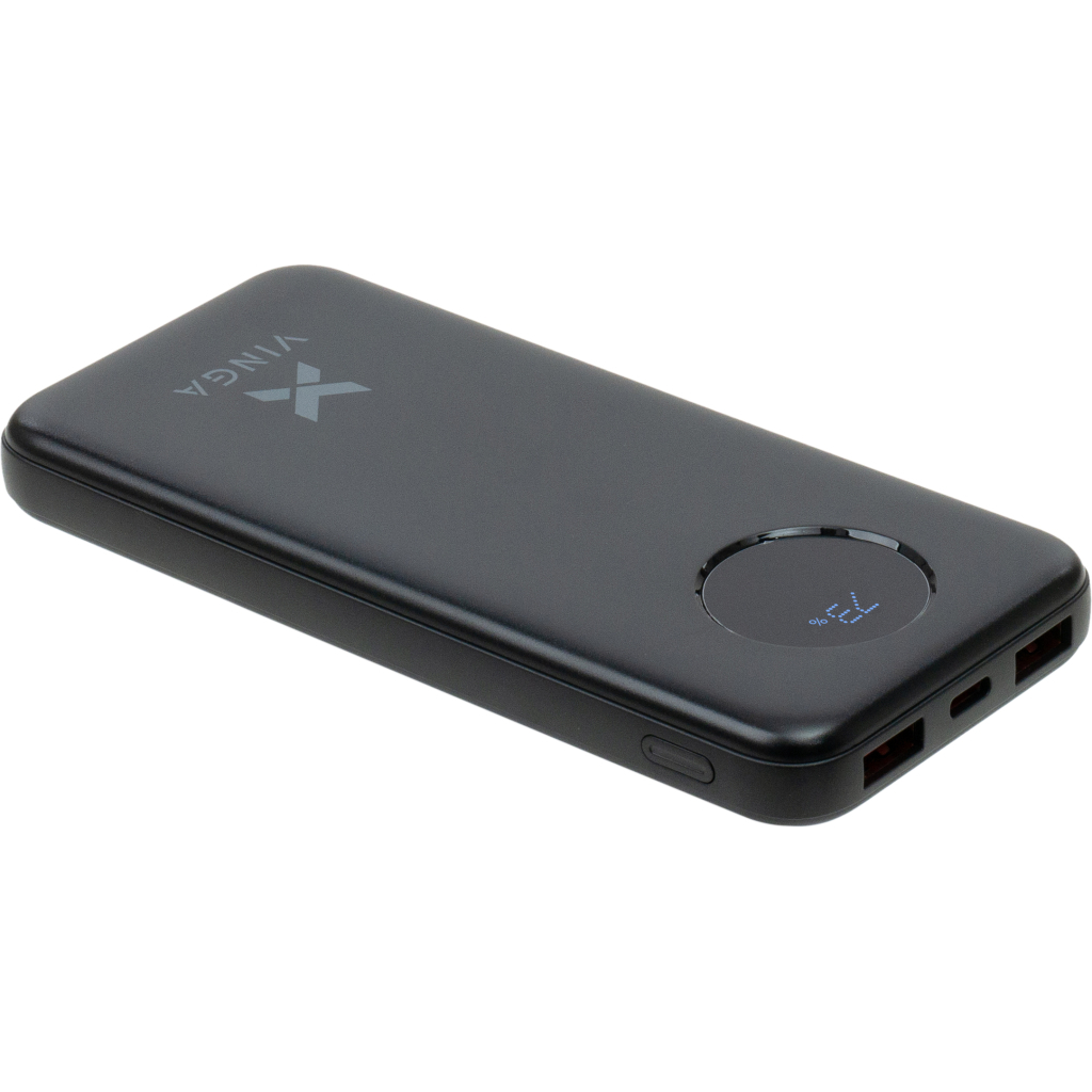 Батарея універсальна Vinga 10000 mAh 22.5W Display Black (VPBB1022)