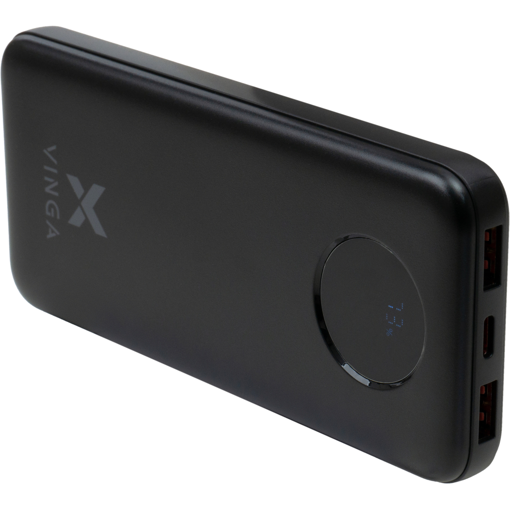 Батарея універсальна Vinga 10000 mAh 22.5W Display Black (VPBB1022)