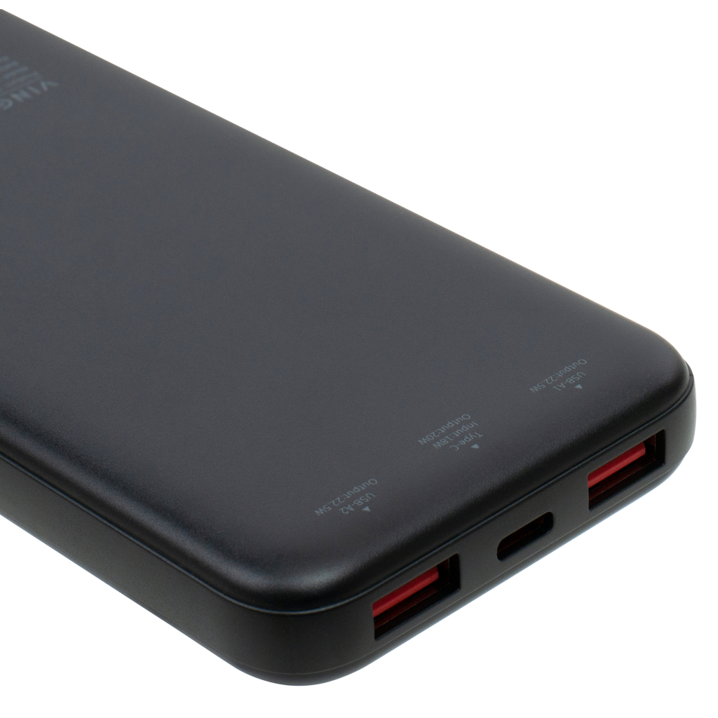 Батарея універсальна Vinga 10000 mAh 22.5W Display Black (VPBB1022)