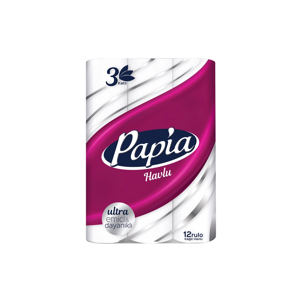 Паперові рушники Papia 3 шари 12 рулонів (8690536011001)
