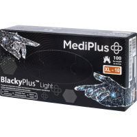 Медичні рукавички MediPlus BlackyPlus Light Нітрилові оглядові нестерильні неприпудрені Чорні Розмір XL 100 шт. (6933265560160)