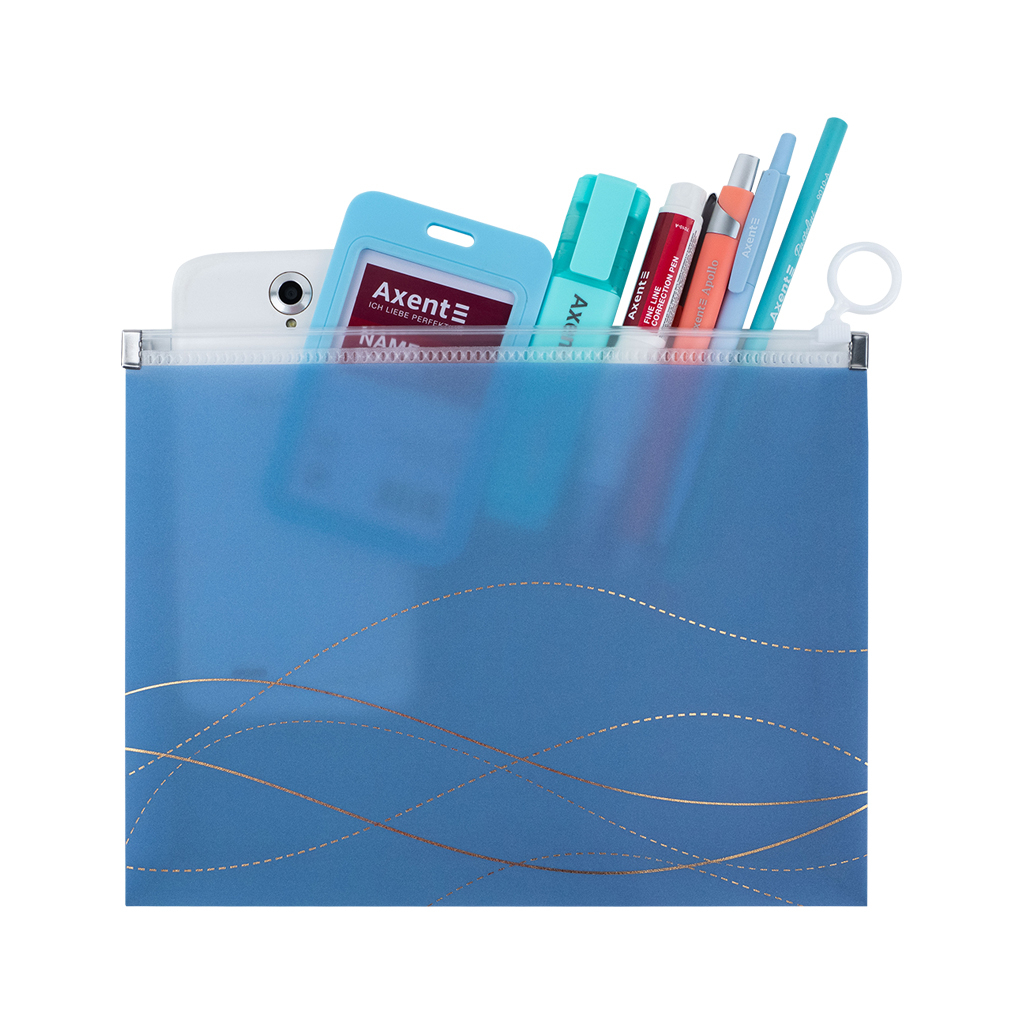 Папка на блискавці Axent zip-lock А5 Waves-2 (1498-41-A)