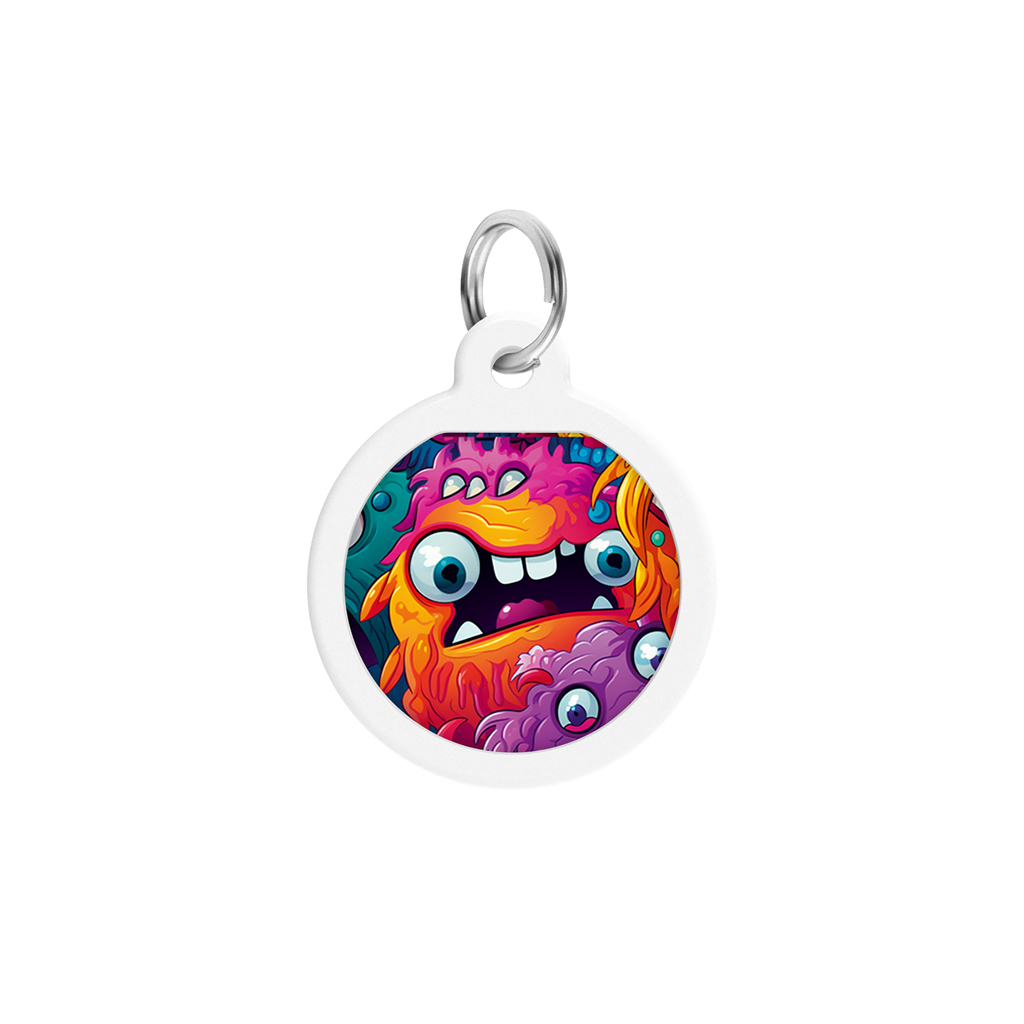 Адресник для тварин WAUDOG Smart ID з QR паспортом "Зубасті монстри", коло 25 мм (225-4048)