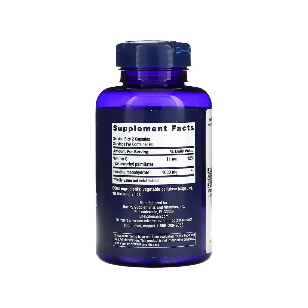 Вітамінно-мінеральний комплекс Life Extension Креатин, 1000 мг, Creatine Capsules, 120 капсул (LEX-15291) Вітамінно-мінеральний комплекс Life Extension Креатин, 1000 мг, Creatine Capsules, 120 капсул (LEX-15291)