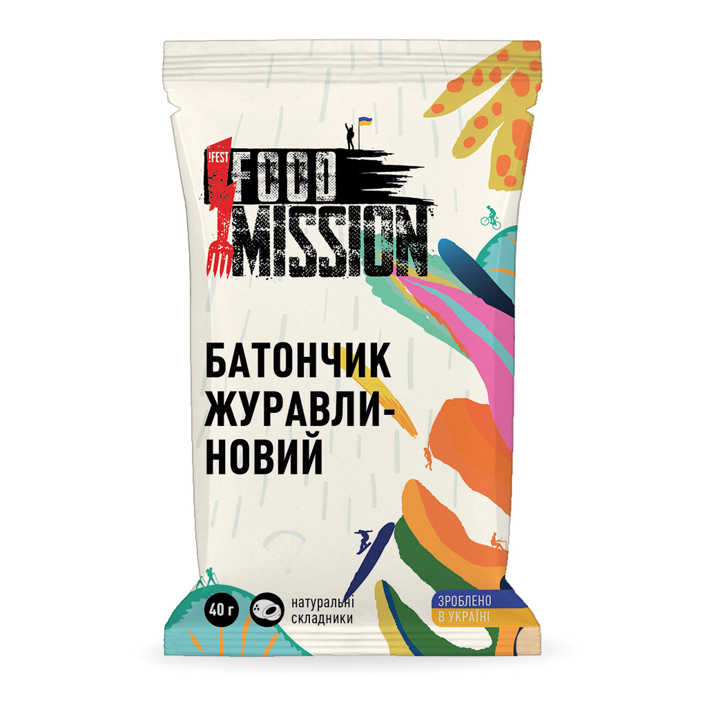 Батончик Food Mission Журавлино-вишневий 40 г (fm.30207)