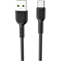 Дата кабель USB-C to USB-C 1.0m 5A Surge charging X33 black HOCO (6931474706119)