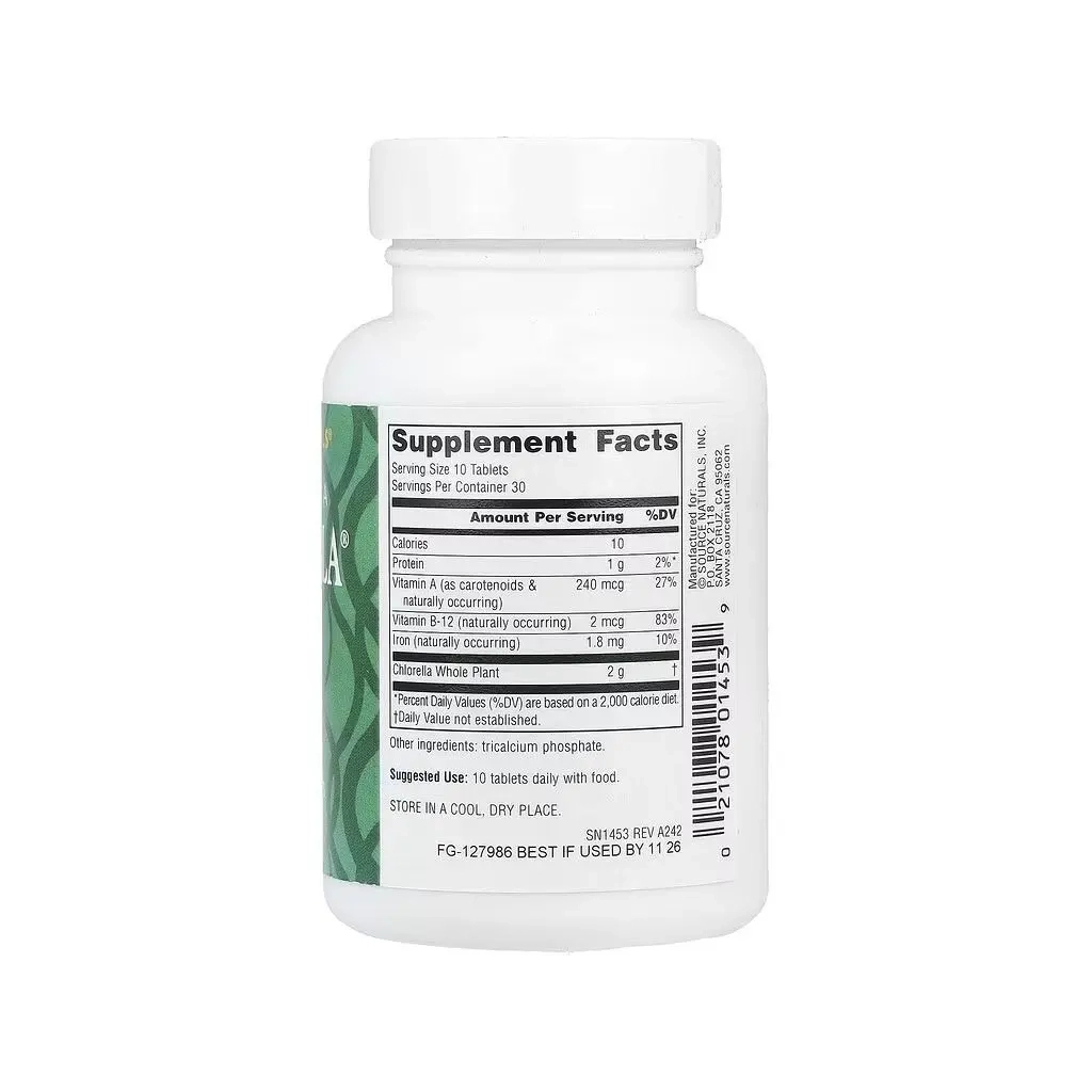 Мінерали Source Naturals Хлорелла, 200 мг, Yaeyama Chlorella, 300 таблеток (SNS-01453)