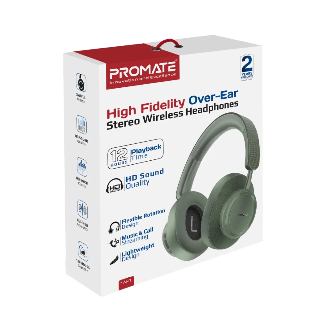 Навушники Promate Takt Midnight Green (takt.midnightgreen) Навушники Promate Takt Midnight Green (takt.midnightgreen)
