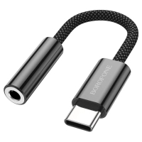 Перехідник USB-C to 3.5mm F 0.10m black BOROFONE (6974443385069)