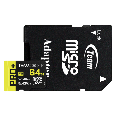 Карта пам'яті Team 64GB microSDXC class 10 UHS-I U3 V30 A2 Pro+ (TPPMSDX64GIA2V3003)