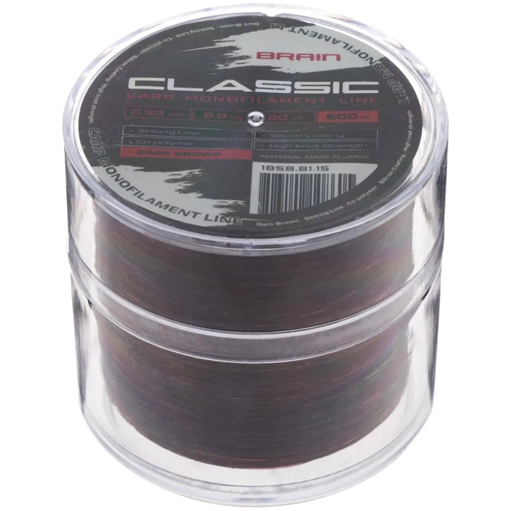 Волосінь Brain Classic Carp Line (dark brown) 600m 0.30mm 20lb 8.8kg (1858.81.15) Волосінь Brain Classic Carp Line (dark brown) 600m 0.30mm 20lb 8.8kg (1858.81.15)