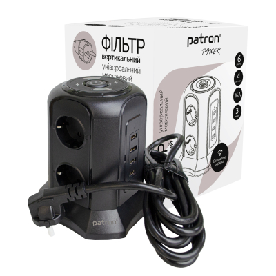 Мережевий фільтр живлення Patron SP-1663-USBTW (EXT-PN-SP-1663-USBTW)