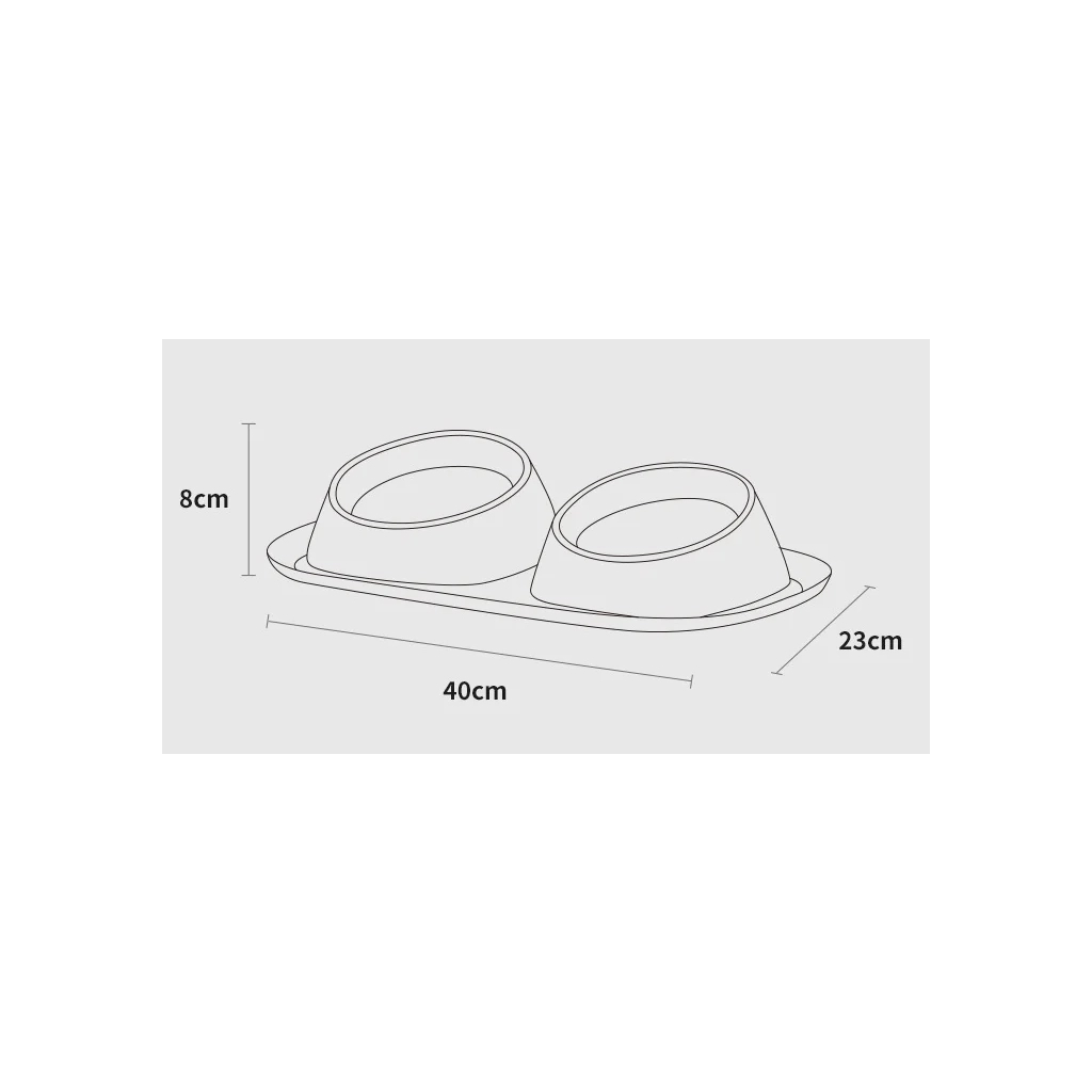 Посуд для котів Lapka Годівниця подвійна на підставці (LPK-25)