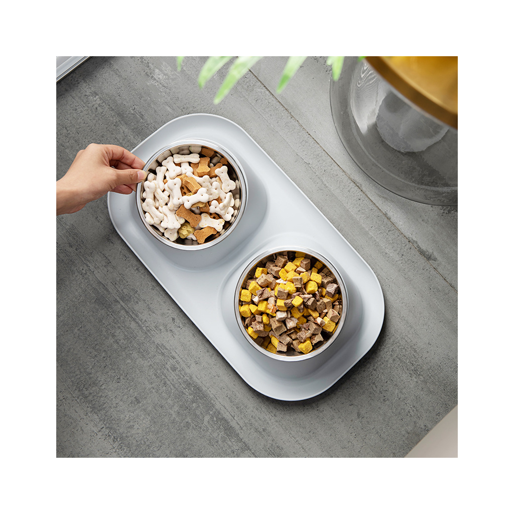 Посуд для котів Lapka Годівниця подвійна на підставці (LPK-25)