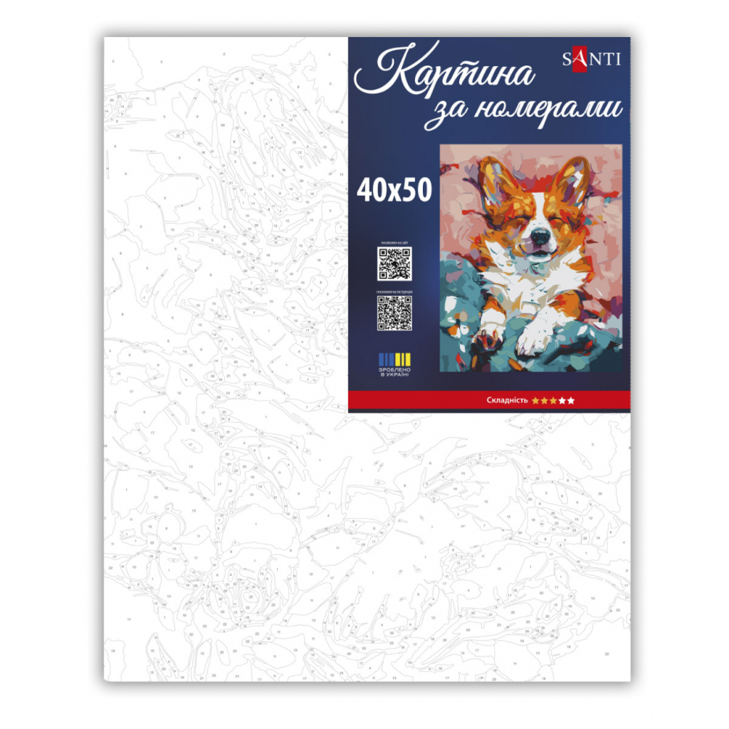 Картина по номерам Santi Улюблений коргі 40х50 см (955747)