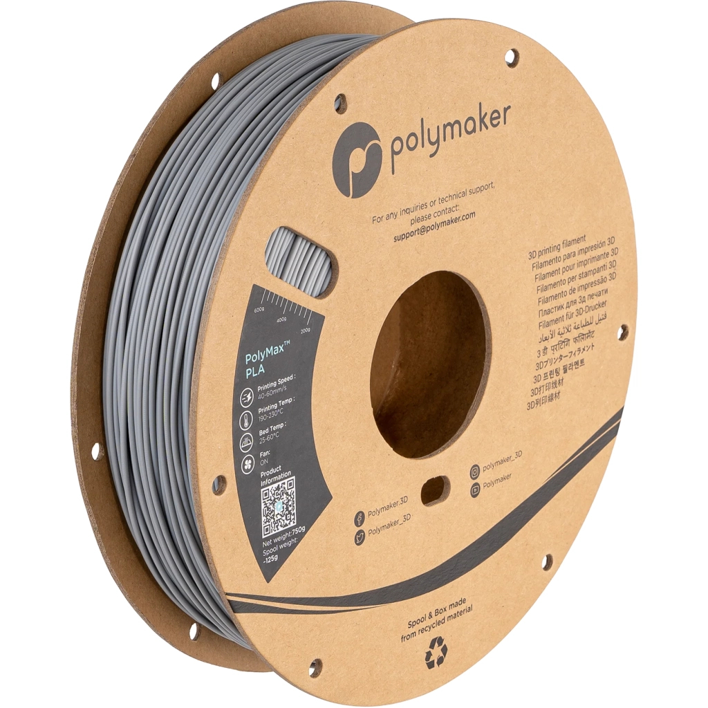 Пластик для 3D-принтера Polymaker TOUGH PLA 1,75mm 0,75kg GREY (PA06003)