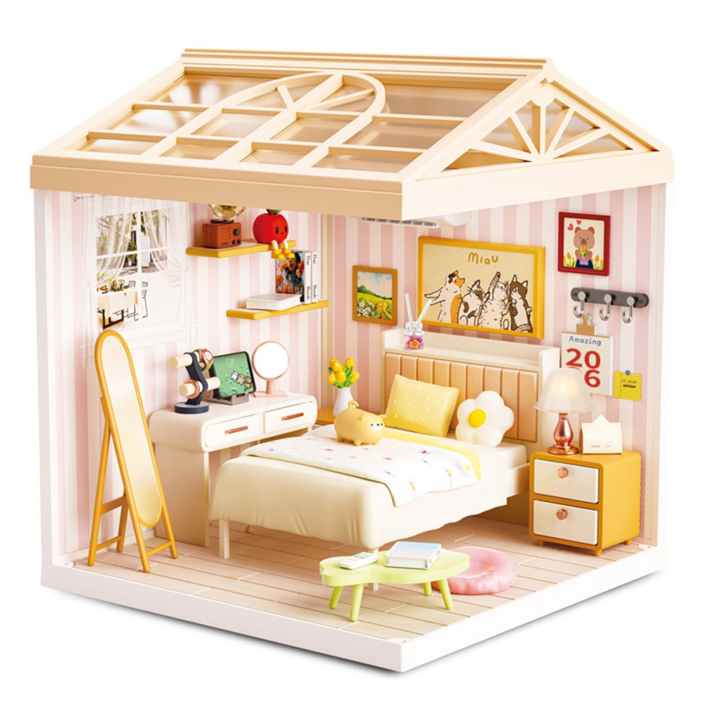 Конструктор Mini House румбокс серії Інтер'єр – Спальня (світло) (8004)