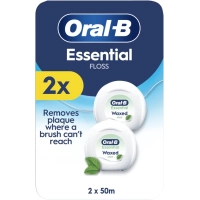 Dental floss Oral-B Essential Floss Mint Waxed 2 coils of 50 m (8006530045995)