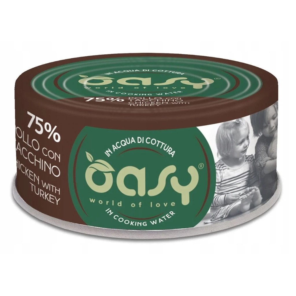 Консерви для котів OASY Wet More Love з куркою та індичкою 70 г (8053017344782)