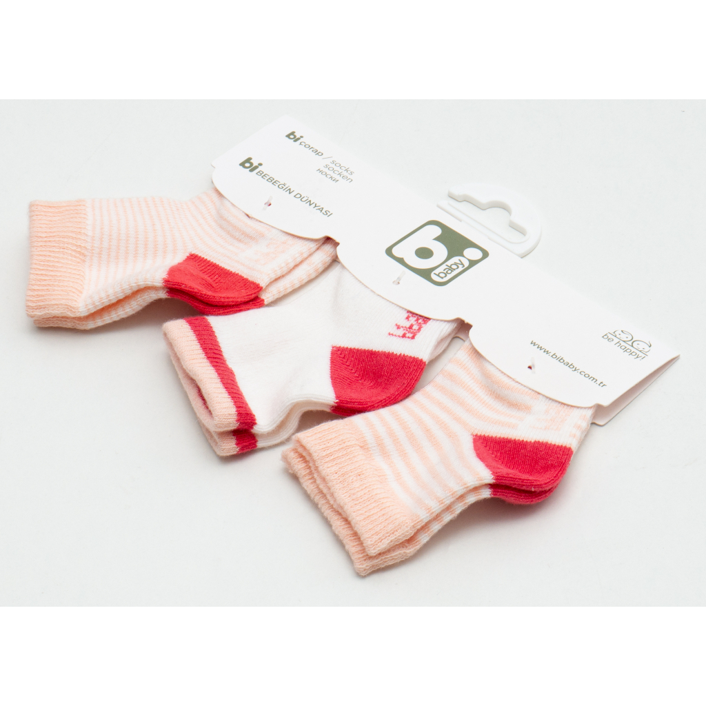 Шкарпетки дитячі Bibaby у смужку (68109-0-3-peach)