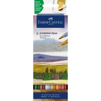 Art marker Faber-Castell set of watercolor double-sided Goldfaber Aqua Dual Marker Tuscany, 6 colors (32147)