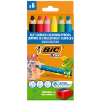 Bic Multisurface colored pencils, 6 pcs + sharpener (bc515220)