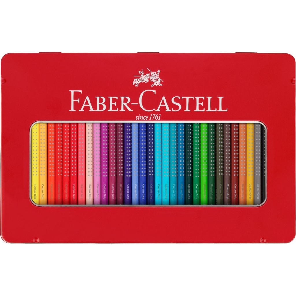 Олівці кольорові Faber-Castell Grip 2001 тригранні 36 кольорів, металева коробка, 112435 (24811) Олівці кольорові Faber-Castell Grip 2001 тригранні 36 кольорів, металева коробка, 112435 (24811)
