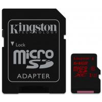 Карта пам'яті Kingston 64GB microSDXC Class 10 UHS-I U3 (SDCA3/64GB)