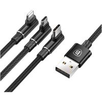 Дата кабель USB 2.0 AM to Lightning + Micro 5P + Type-C 1.2m MVP 3-in-1 Baseus (CAMLT-WZ01)
