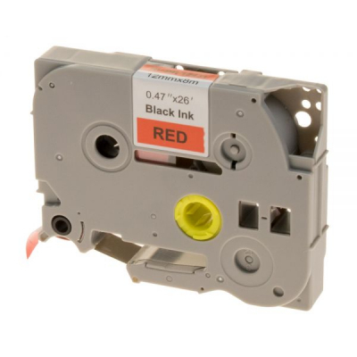 Label printer tape UKRMARK RL-B-T431P-BK/RE, analogue of TZE431. 12 mm x 8 m (CBTZ431)