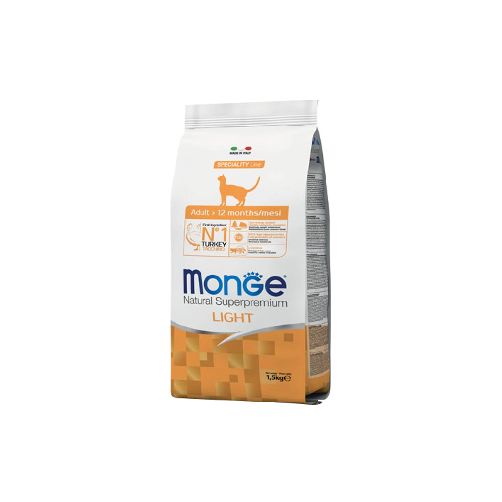 Сухий корм для кішок Monge Cat Light з індичкою 1.5 кг (8009470005548)