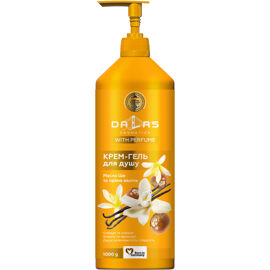 Гель для душу Dalas Cosmetics Олія ши та пряна ваніль 1000 г (4823128000242)