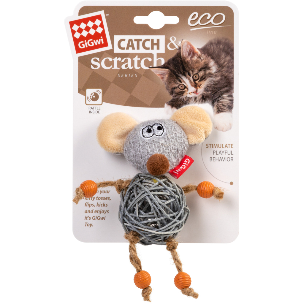 Іграшка для котів GiGwi Catch&Scratch Миша з дзвіночком 8 см (2300) Іграшка для котів GiGwi Catch&Scratch Миша з дзвіночком 8 см (2300)