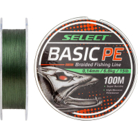 Шнур Select Basic PE 100m Dark Green 0.20mm 28lb/12.7kg (1870.27.65)