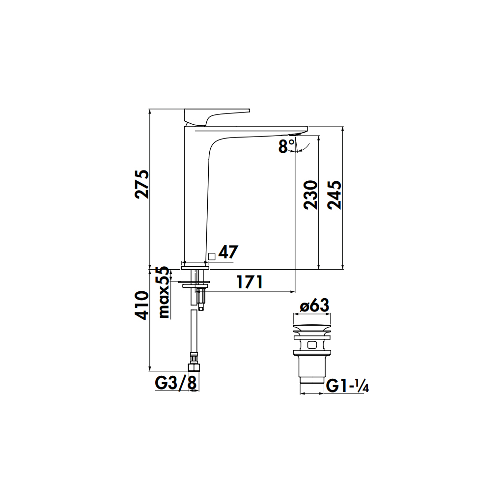 Змішувач NOBILI SE124128/2BM Змішувач NOBILI SE124128/2BM