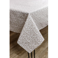Provence tablecloth waterproof Simfoni Cappuccino monogram 220x136 cm (033601)