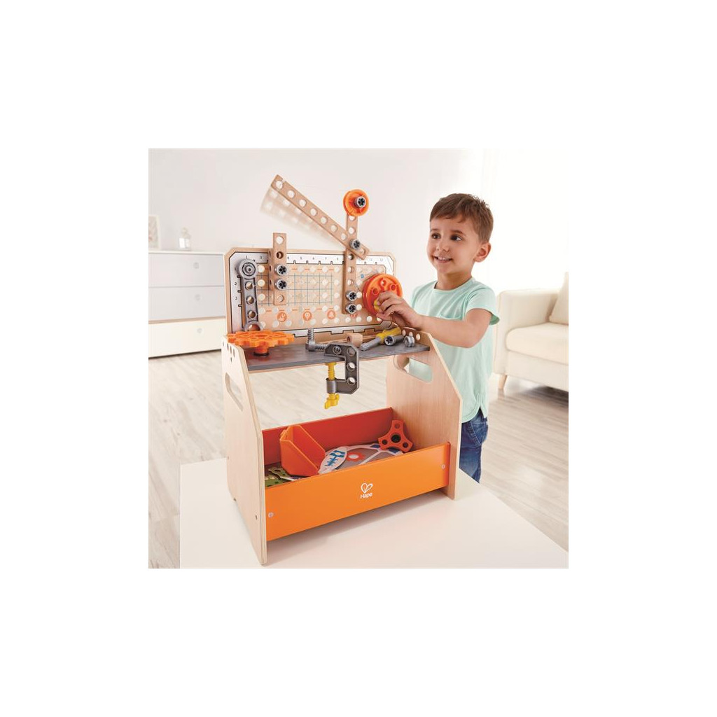 Конструктор Hape Junior Inventor Науковий верстак настільний 58 деталей (E3028)