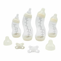 Set for feeding newborns Difrax S-bottle Natural 4 anti-colic bottles, 2 pacifiers (603)
