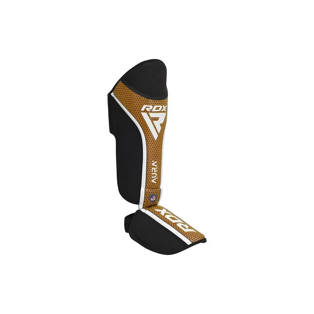 Захист гомілки і стопи RDX Shin Instep Aura Plus T-17 Black Golden M (SGR-T17BGL-M+)